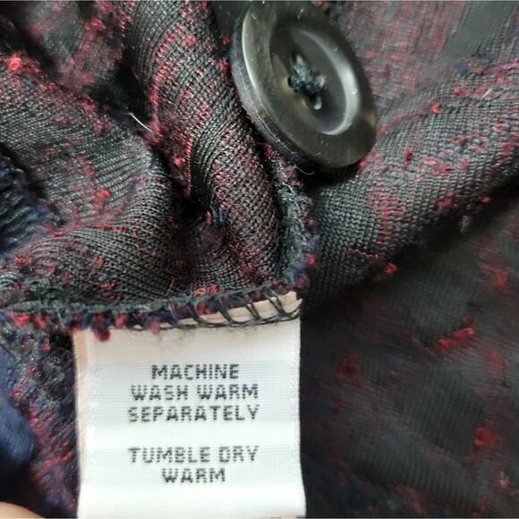 Cut Loose Knit Jacket Blazer Jacquard Lightweight Size M - Picture 7 of 8